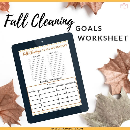 Fall Cleaning Goals Worksheet
