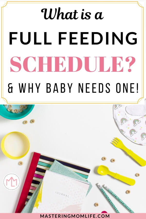 What is a full feeding? | Image of baby food and baby utensils and a bib