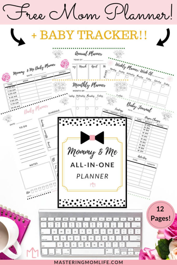 Free Mom Planner | Images of Mom Planner Sheets on Desk