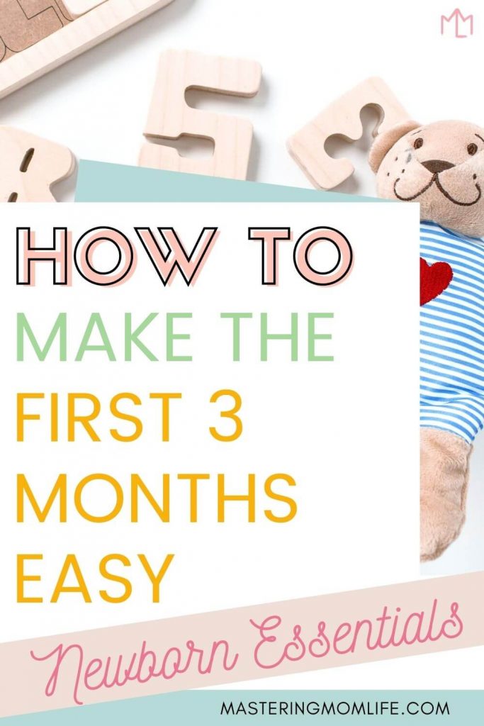 How to Make the First 3 Months with Baby Easy | Newborn Essentials | teddy bear on floor
